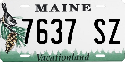 ME license plate 7637SZ