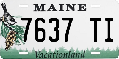ME license plate 7637TI
