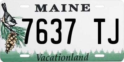 ME license plate 7637TJ