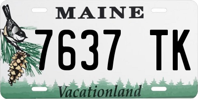 ME license plate 7637TK