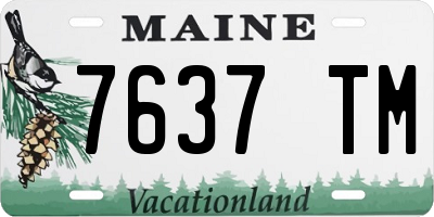 ME license plate 7637TM