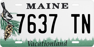 ME license plate 7637TN
