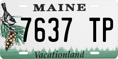 ME license plate 7637TP