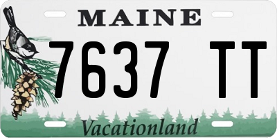 ME license plate 7637TT