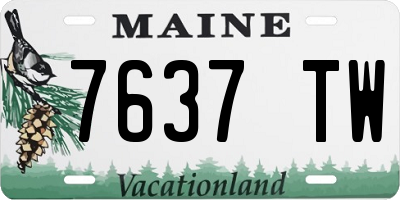 ME license plate 7637TW