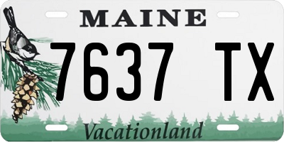 ME license plate 7637TX