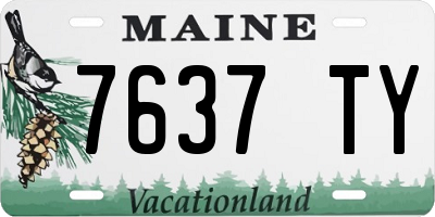 ME license plate 7637TY