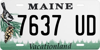 ME license plate 7637UD