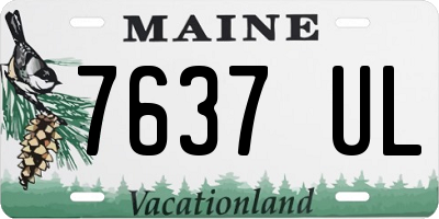 ME license plate 7637UL