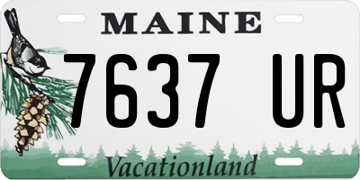 ME license plate 7637UR