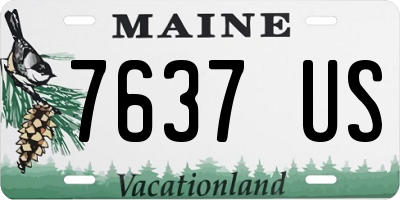 ME license plate 7637US
