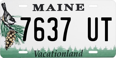 ME license plate 7637UT