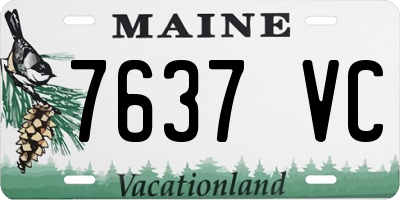 ME license plate 7637VC
