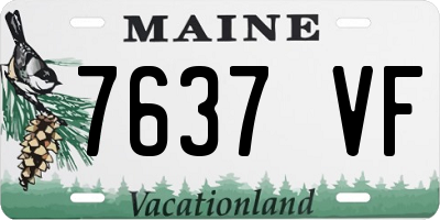 ME license plate 7637VF