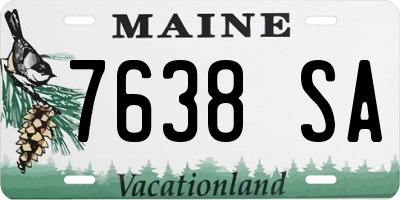 ME license plate 7638SA