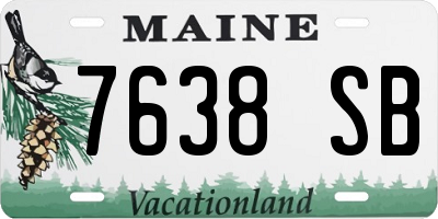 ME license plate 7638SB