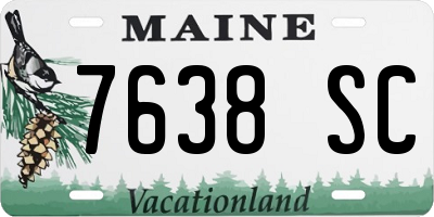 ME license plate 7638SC