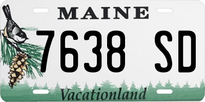 ME license plate 7638SD
