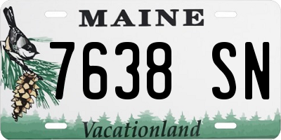 ME license plate 7638SN