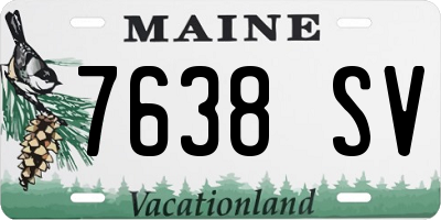 ME license plate 7638SV