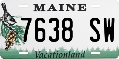 ME license plate 7638SW