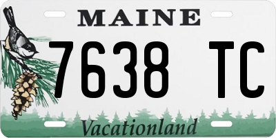 ME license plate 7638TC