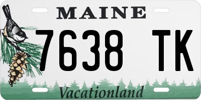 ME license plate 7638TK