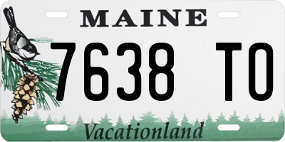 ME license plate 7638TO