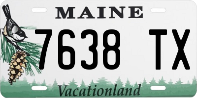 ME license plate 7638TX