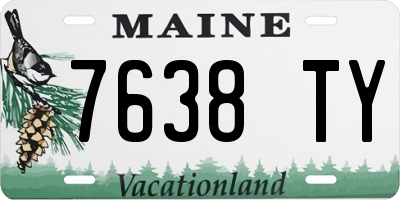 ME license plate 7638TY