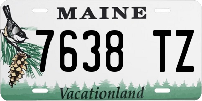 ME license plate 7638TZ