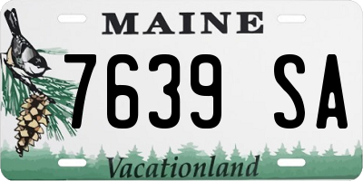 ME license plate 7639SA