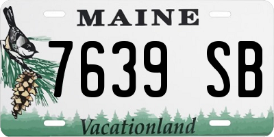 ME license plate 7639SB