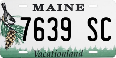 ME license plate 7639SC