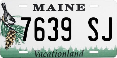 ME license plate 7639SJ