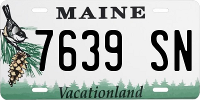 ME license plate 7639SN