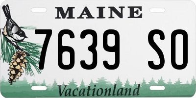 ME license plate 7639SO
