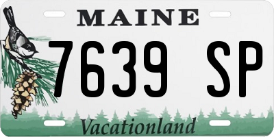 ME license plate 7639SP