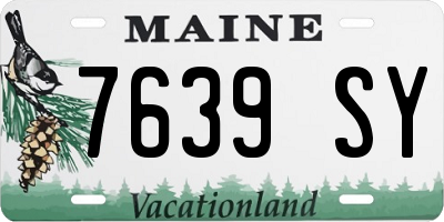 ME license plate 7639SY