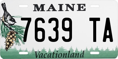 ME license plate 7639TA