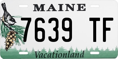 ME license plate 7639TF