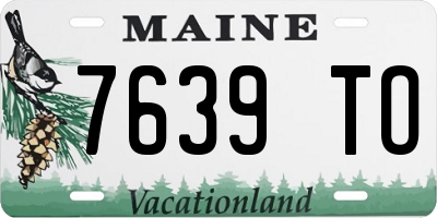 ME license plate 7639TO