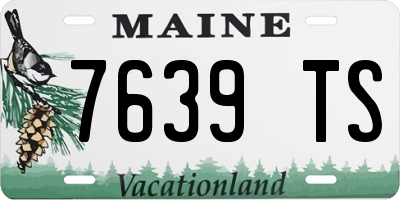 ME license plate 7639TS