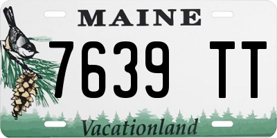 ME license plate 7639TT