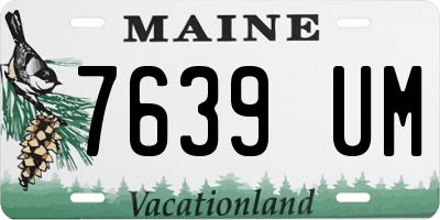 ME license plate 7639UM