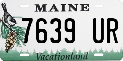 ME license plate 7639UR