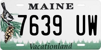 ME license plate 7639UW