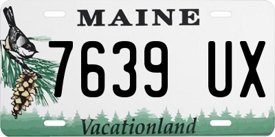 ME license plate 7639UX