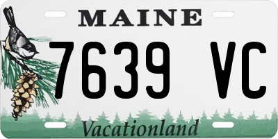 ME license plate 7639VC