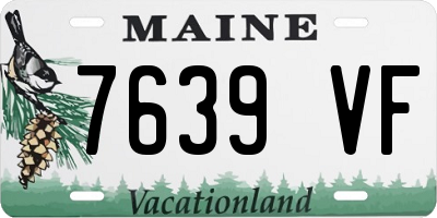 ME license plate 7639VF
